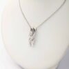 Gold Pendant - White Gold with 3 Diamonds