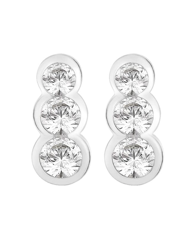 Perfection Jewellery - Earrings - 3 round stone - E2406